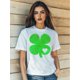 thumbnail image 1 of Women's St. Patrick's Day Four Leaf Clover Love Cartoon Print T-Shirt Fashion Short Sleeve Round-NeCamisetas de verano para mujer, manga corta, cuello redondo, casual, lindo, con gráficos, camisetas, 1 of 6