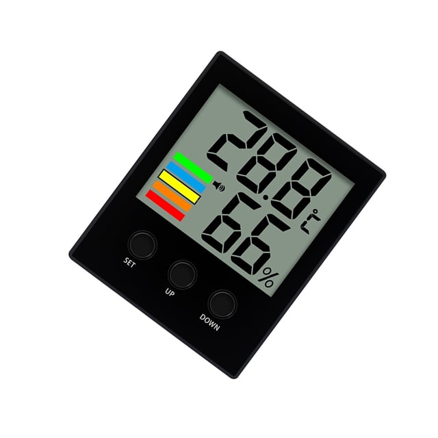 unbranded Termómetro Higrómetro Para Interior Con Pantalla LCD Amplia Y Material Duradero Negro