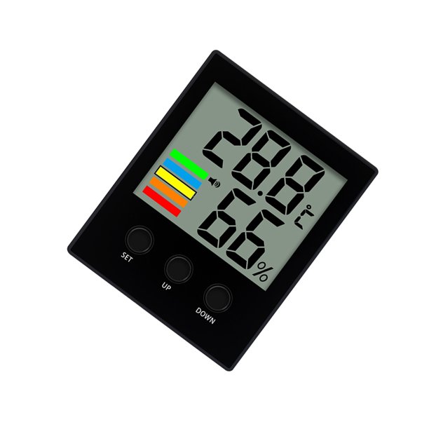unbranded Termómetro Higrómetro Para Interior Con Pantalla LCD Amplia Y Material Duradero Negro