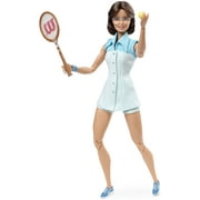 Barbie Inspiring Women Billie Jean King Collectible Doll, Approx. 12-In, Wearing Tennis Dress and Accessories