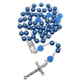 thumbnail image 2 of Elegant Cross Bead Necklace Rose Flower Glass Rosary Necklace Religious Jewelry Christian Prayer Beads Clavicle Chain, 2 of 10