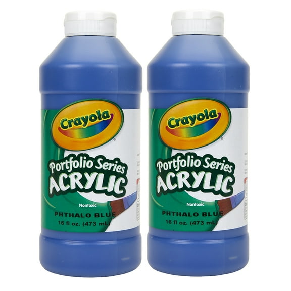 Crayola Portfolio Series Acrylic Paint, 16 oz., Phthalo Blue, Pack of 2