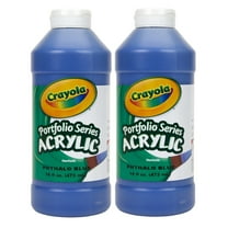 Crayola Portfolio Series Acrylic Paint, 16 oz., Phthalo Blue, Pack of 2