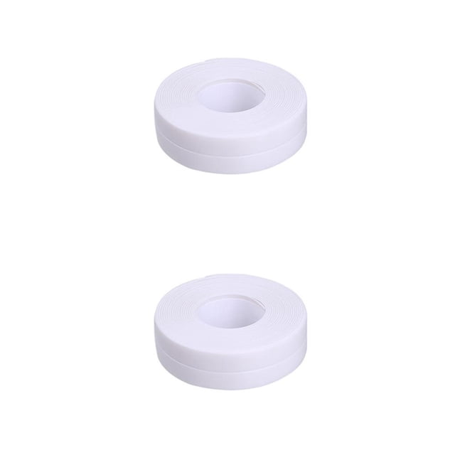 Bearachild Tiras de sellado Adhesivo de pared impermeable Antimoho Cinta autoadhesiva fuerte Esquina de inodoro Fregadero de cocina 3.2m * 2.2cm 3.2 m * 2.2 cm blanco 2Conjunto