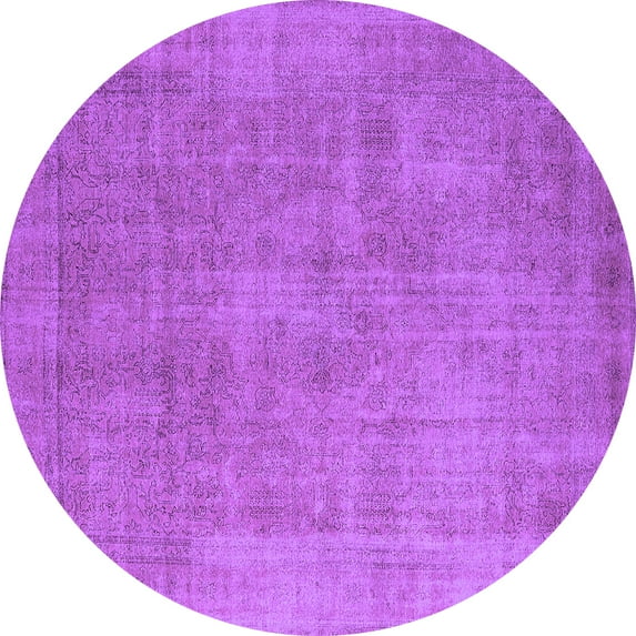 Ahgly Company Indoor Round Oriental Purple Industrial Area Rugs, 6' Round