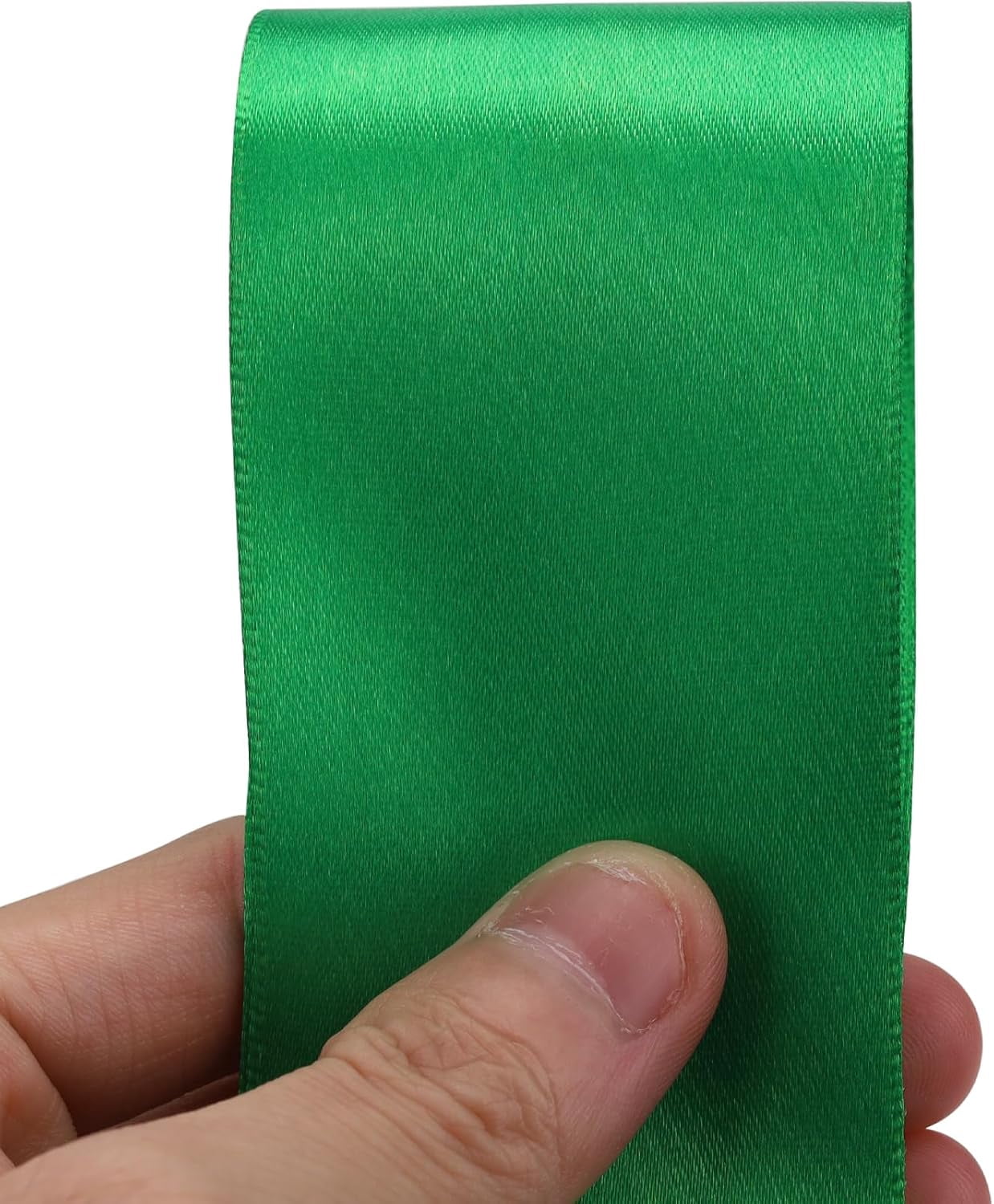 2 inch x 50 Yards Green Single Face Satin Ribbon Solid Fabric Ribbon for Gift Wrapping Floral Bouquets Wedding Birthday Party Decoration Hair Floral Craft Sewing