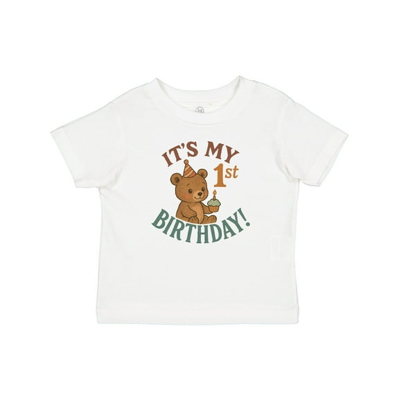 Inktastic Cute Teddy Bear 1st Birthday Celebration Boys or Girls Baby T-Shirt