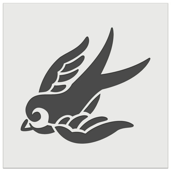 Sweet Flying Swallow Nautical Tattoo DIY Cookie Wall Craft Stencil - 5.5 Inch