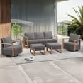 thumbnail image 5 of POCASSY 5PCS Patio Furniture Set with Sofa, Swivel Chair and Ottoman, All Weather Wicker Conversation Set Outdoor Seating Group for Pool, Backyard, Garden, Gray Wicker Gray Cushion, 5 of 9