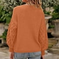 thumbnail image 4 of Miluxas Women's Casual Long Sleeve Sweaters Loose Crewneck Knit Solid Pullover Sweater Tops Orange XL(XL), 4 of 4