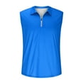 thumbnail image 4 of BiZtdJrK Men's 1/4 Zip Up Sleeveless Polos Shirts Summer Slim Solid Color Lapel Vest Casual Muscle Fit Workout Tank Tops Blue XXXXXL, 4 of 7