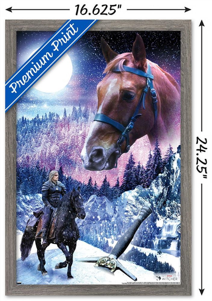 Netflix The Witcher Season 2 - Roach Wall Poster, 14.725" x 22.375", Framed
