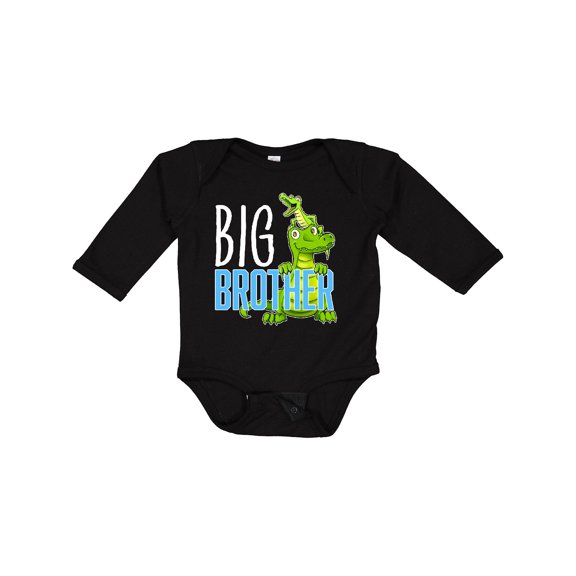 Inktastic Big Brother with Cute Alligators Boys or Girls Long Sleeve Baby Bodysuit