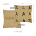 thumbnail image 2 of Stratton Primitive 16"x16" Star Pillow Tan Appliqued Cotton Burlap Square Bedroom Decor, 2 of 5