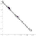 thumbnail image 3 of Auriga 14k White Gold Diamond and Amethyst Bracelet 7inch for Women, 3 of 5