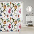 thumbnail image 2 of Manfei Hippie Fishing Gear Shower Curtain 72Wx84L, Outdoor Adventure Bathroom Shower Curtain, White, 2 of 5