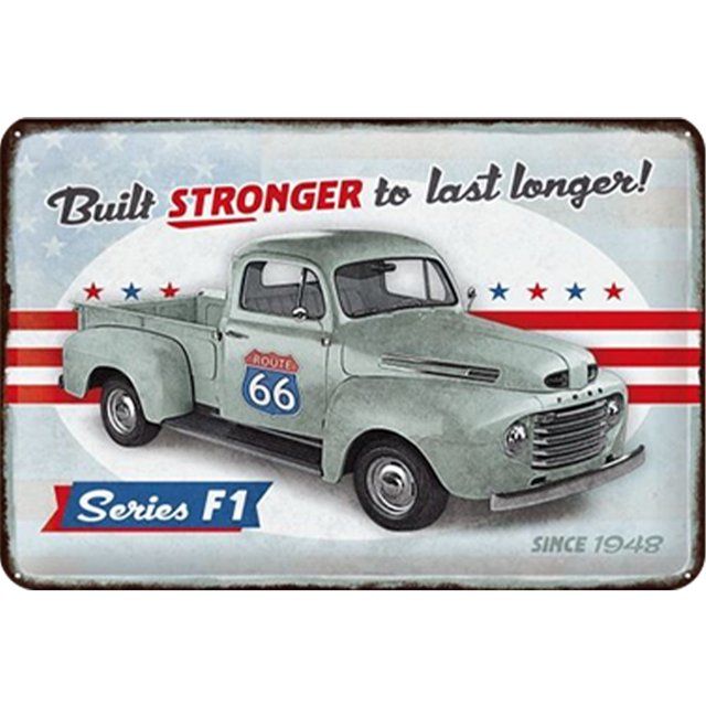 Placa Metal Vintage para Coche Ford Pintura Hierro Rectangular Artística Pared 30x20cm