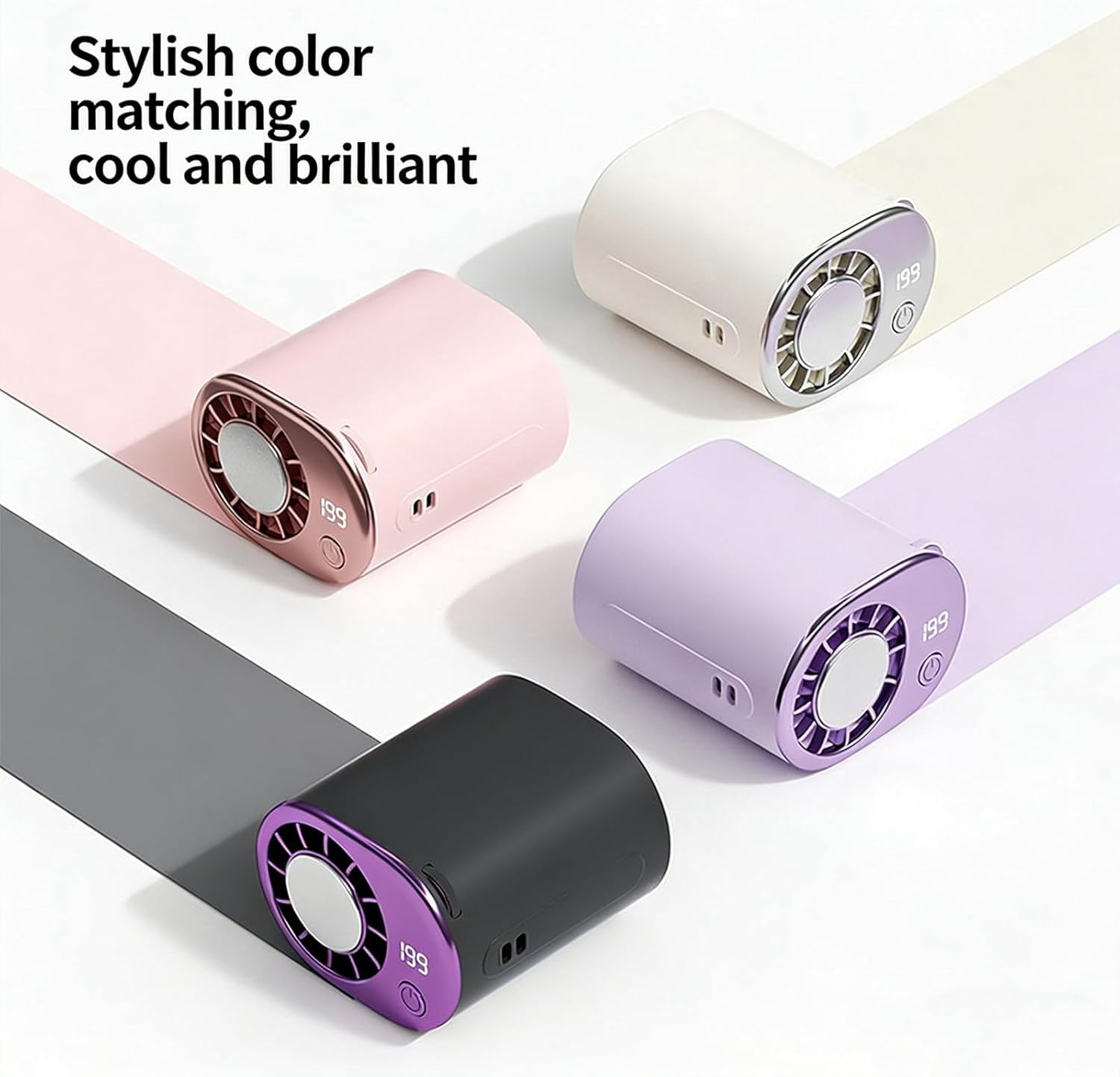 2026 Car Clip on Air Conditioner Fan with LED Display - 360° Rotation, 199 Speeds Adjustable, USB Rechargeable Personal Cooling Fan, 16℃ Semi-Cooling Wide Clamp Detachable
