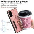 thumbnail image 6 of Phone Case for Samsung Galaxy S20 5G 6.2 inch Wallet Cover with Tempered Glass Screen Protector and Wrist Strap Lanyard RFID Card Holder Ring Stand Cell Accessories S 20 20S UW S2O G5 Women Men Pink, 6 of 7