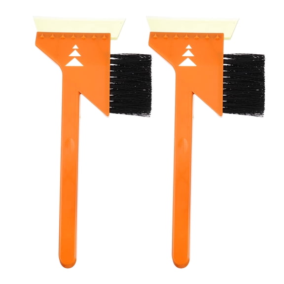 BESTYASH 2Pcs Orange Ice Scraper and Snow Brush Car Snow Removal Tool with Anti Skid Handle
