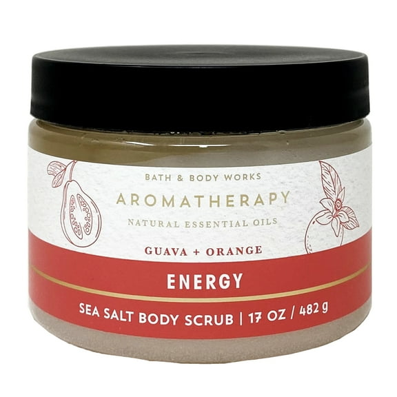 Bath & Body Works Aromatherapy Energy GUAVA   ORANGE Sea Salt Body Scrub - 17 oz / 482 g