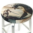 thumbnail image 3 of KLL Swordsman Cool Dragon Round Bar Chair Cushion Cover 14 inch ,Bar Stool Protector with Elastic, Soft Washable, 3 of 6