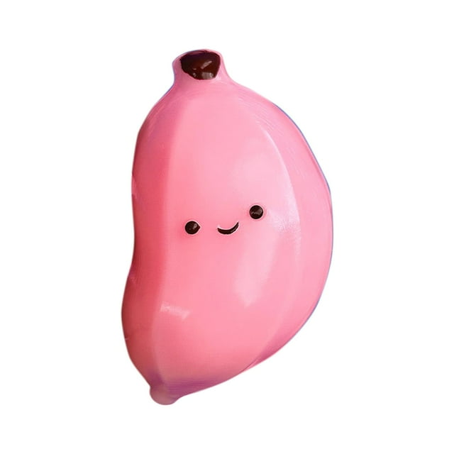 Pink Squishy Banana Toy For Stress Relief And Sensory Play Soft And Flexible Foam Material Great For All Ages