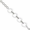 thumbnail image 3 of Stainless Steel Polished With White Ceramic 8In Bracelet (8 X 29) Made In China -Jewelry By Sweet Pea, 3 of 8