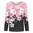 thumbnail image 7 of Perfectbot Women's Long Sleeve Crew Neck T-Shirt Floral Print Casual Comfortable Daily Top Tee, 7 of 7