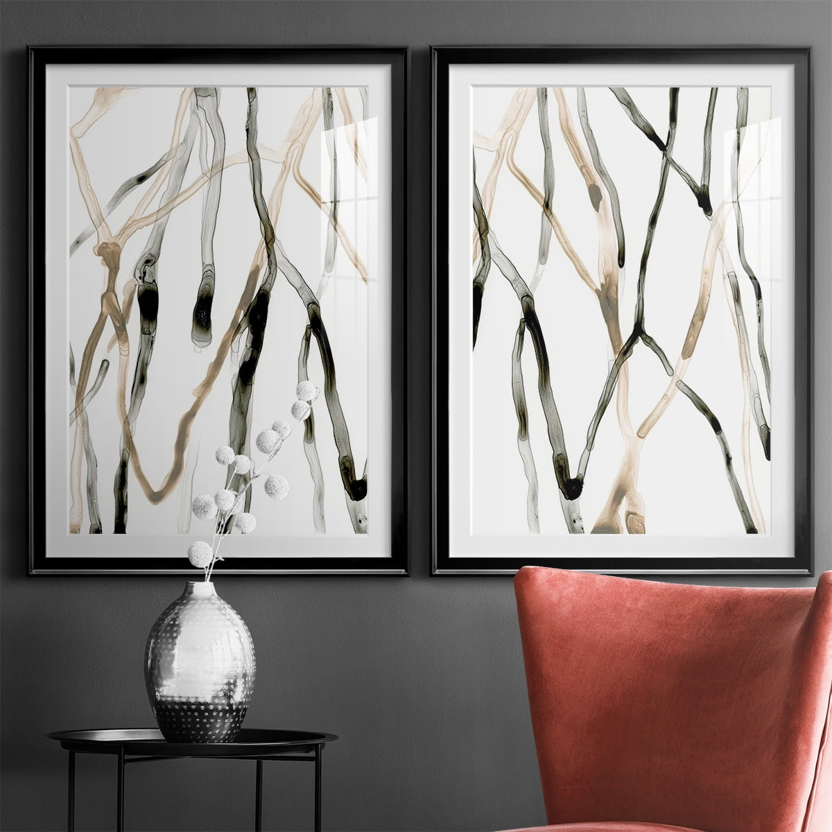 Wexford Home Runnel XI Premium Framed Print, 26.5" x 36.5" - Ready to Hang, Black (Set of 2)