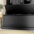 thumbnail image 2 of 3-In-1 Entryway Hall Tree with Storage Bench, Coat Rack with Four Hooks and Shoe Storage, Black, 2 of 9
