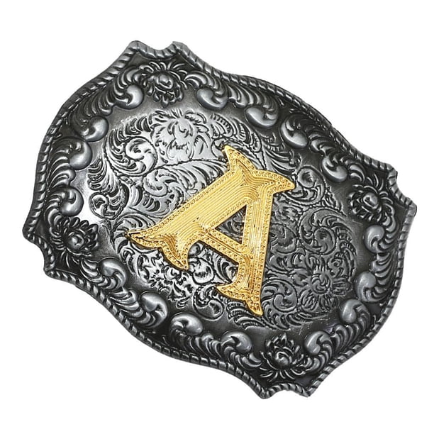 Hebilla De Cinturón De Vaquero Con Inicial Plateada - Estilo Western Vintage Para Hombres Y Mujeres, Letra R