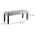 thumbnail image 5 of 48 Inches Bench with Tufted Seat and Chamfered Legs, Light Gray, 5 of 5