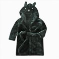thumbnail image 5 of NOLDARES Boys Girls Fleece Robe Hooded Toddler Soft Bathrobe Pajamas Sleepwear for Kids Girls,Green,5-6 Y, 5 of 9