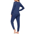 thumbnail image 4 of Ekouaer Womens Pajamas Set Long Sleeve Loungewear Soft Lounge Set Joggers with Pockets, 4 of 7