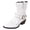 White, variant on Women's Wingtip Western Ankle Boots Pointed Toe Stacked Block Heel Buckle Strap Booties with Side Zipper for Themed Party Country Music Concert