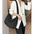 thumbnail image 3 of Quilted Tote Bag for Women Puffer Bags Large Padding Shoulder Bag Dumpling Underarm Bag Tote Bag Cloud Handbags with Zip, 3 of 7