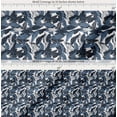 thumbnail image 2 of Soimoi Blue Cotton Voile Fabric Palm Leaves Printed Fabric 1 Yard 42 Inch Wide, 2 of 7