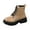Khaki, variant on Leather Combat Boots for Women Lace Up Ankle Booties Platform Lug Sole Motocycle Boots with Side Zipper Brown Size 9.5