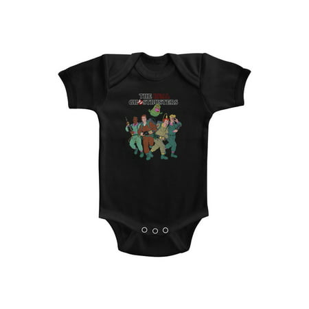 The Real Ghostbusters TV Series The Whole Crew Black Infant Baby Romper Snapsuit