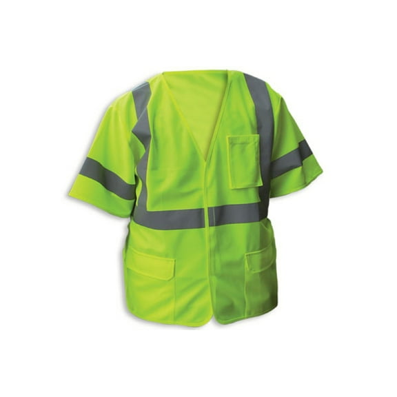 Enguard LIME Poly Fabric Reflective Safety Vest, Class 3 - 2XL