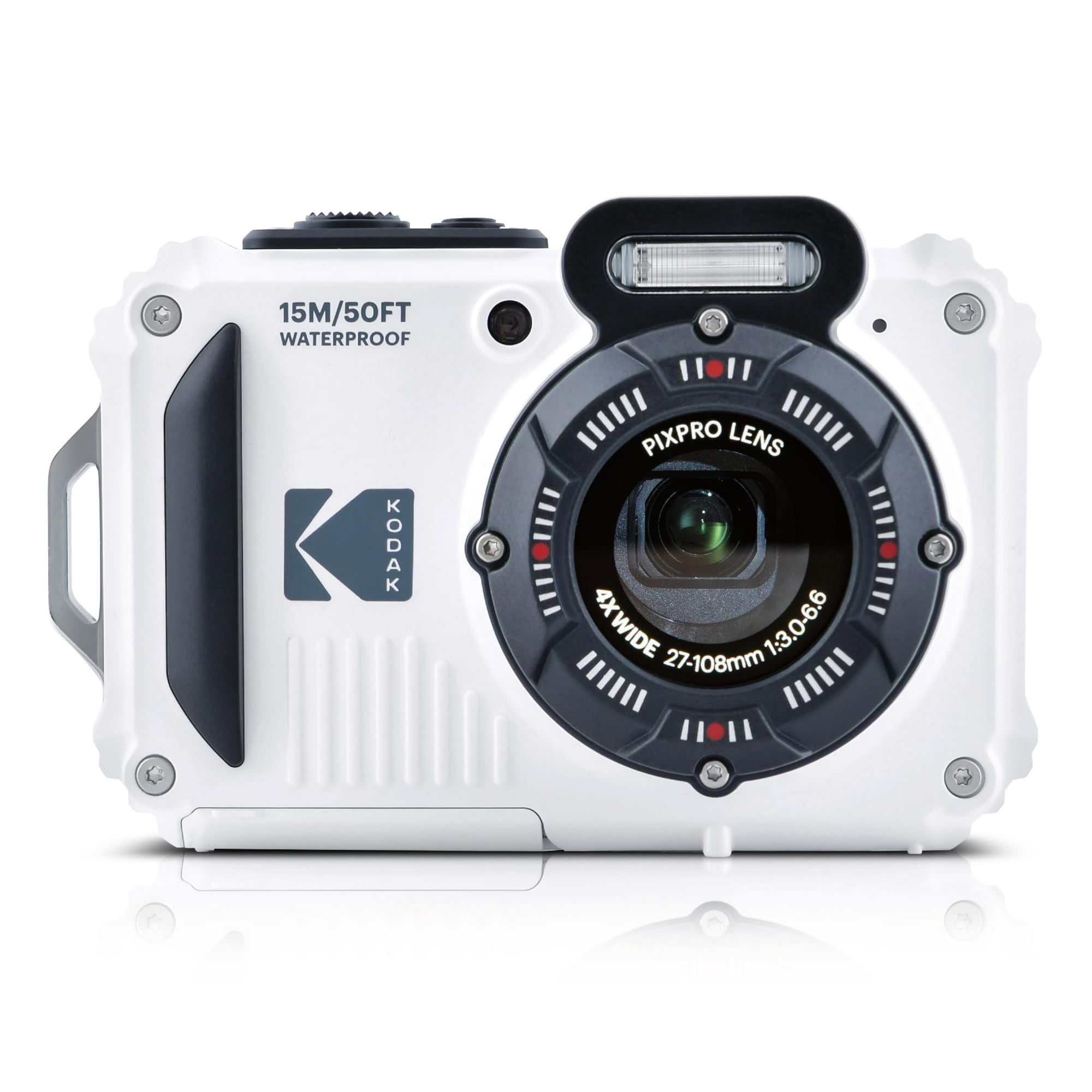 Kodak PIXPRO WPZ2 16MP Waterproof Digital Camera | 4X Zoom, Shockproof to 15m, Dustproof, 720p Video, 2.7" LCD, Wi-Fi, White