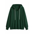 thumbnail image 4 of Lenpel Oversized Sweatshirts for Women Fall Trendy Drawstring Casual Loose Hoodies Comfy Long Sleeve Warm Pullover Tops(Green,Medium), 4 of 5