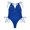 Blue, variant on Sngxgn Swimsuit for Women V Neck Short Sleeve Bathing Suit(Blue,M)