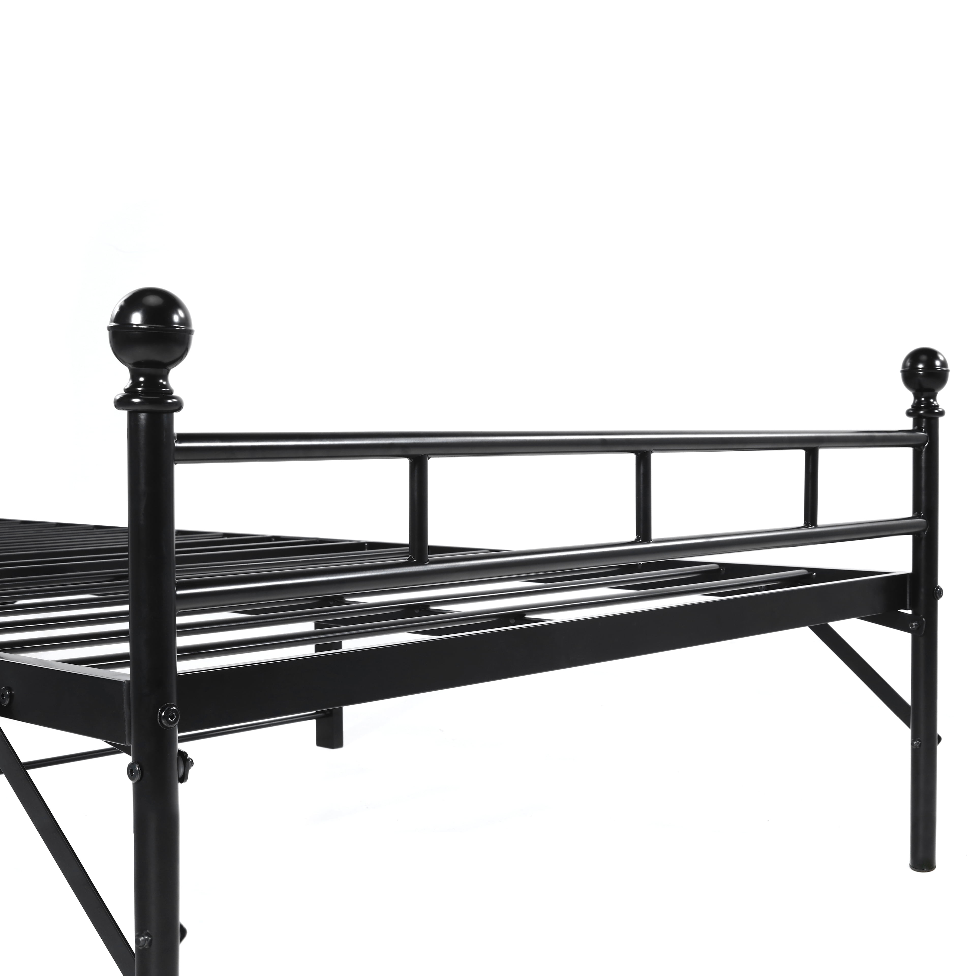 Best Price Mattress 12 Inch All-in-One Easy Setup Metal Platform Bed w/Steel slats and Headboard