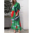 thumbnail image 2 of Pudcoco Robe Longue Femme Mode Imprimé Col Rabattu Boutonnée Manches Longues Automne Décontractée Chemises Amples, 2 of 6
