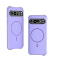 Rugged Magnetic Case for Google Pixel 9 / 9 Pro, Compatible with MagSafe [Military-Grade Protection] Slim Shockproof Protective Armor Case Cover for Pixel 9 / 9 Pro, Purple
