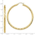 thumbnail image 4 of Real 14kt Yellow Gold Diamond-cut Hoop Earrings; for Adults and Teens; for Women and Men, 4 of 4