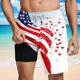 thumbnail image 2 of Swim Trunks for Men Usa 4Th Of July Patriotic Board Shorts American Flag Star Pattern Sweatpants Quick Dry Board Shorts With Zip Pockets Bathing Suits Beach Swimwear, 2 of 6