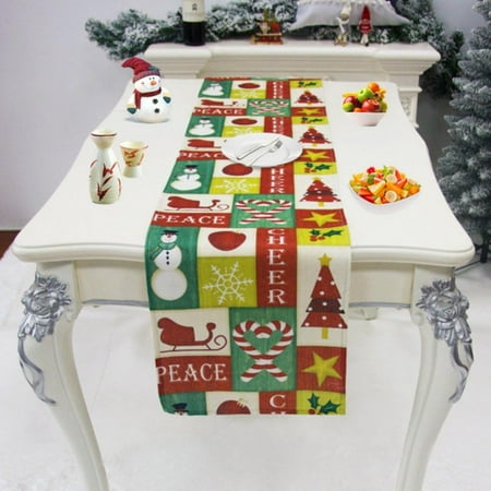 

Merry Christmas Table Runner Seasonal Winter Xmas Holiday Kitchen Dining Table Decoration for Indoor Outdoor Home Party Decor 14 x 71 Inch